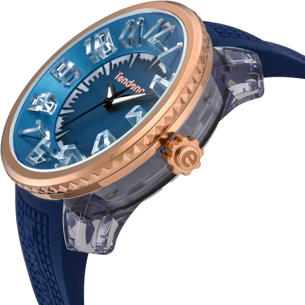 Tendence FLASH 51mm Men's Watch TY532004, Blue Dial, Stainless Steel, Mineral Glass, Quartz Movement [Parallel Import]