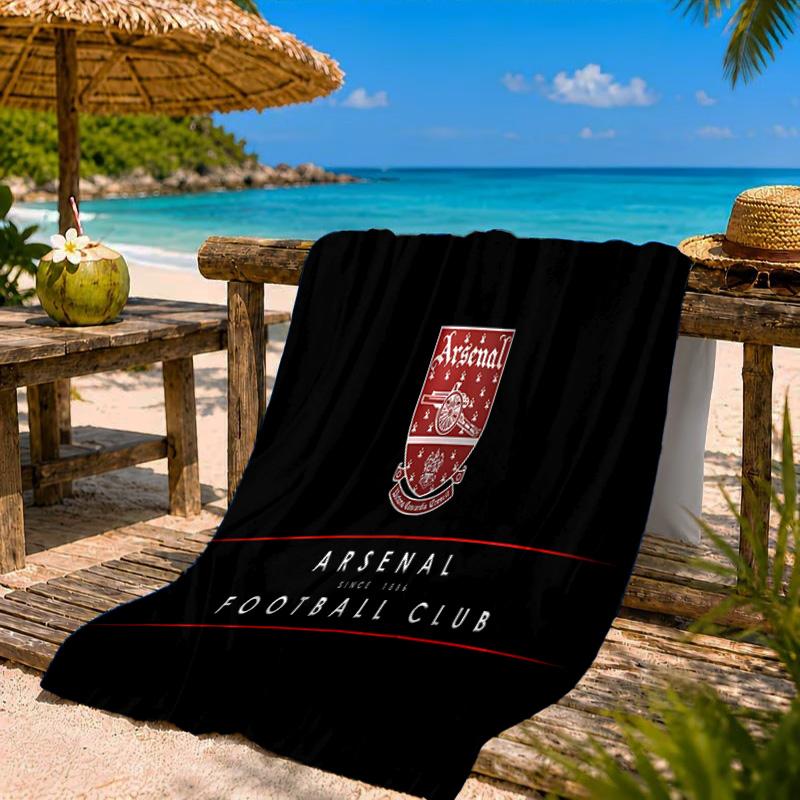 Arsenal Football Club Crest Beach Towel Microfiber Beach Towel, Lightweight and Quick-Dry, for Summer Travel, Swimming Pool Fan Birthday Gift
