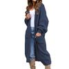 Large-sized Knitted Sweater, Autumn and Winter New Style Loose Pocket Solid Color Long Cardigan for Women
