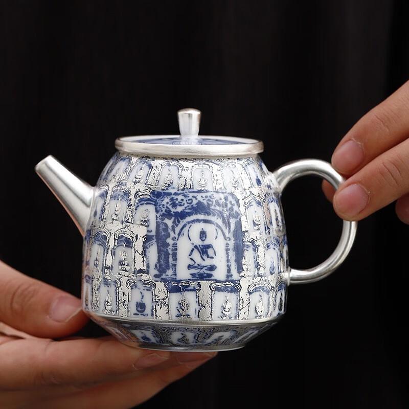 

Chaxun Gilded Silver Buddha Teapot