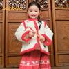 Balabala Girls' Chinese Style Embroidered Faux Two-Piece Down Jacket
