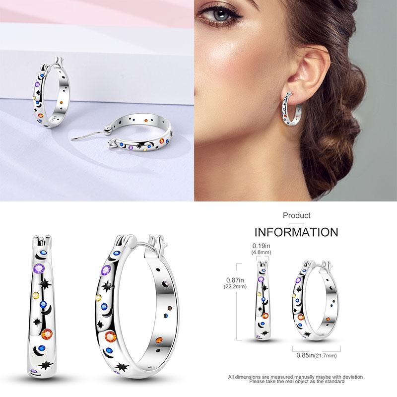 Creolen Neu Silber 925 Regenbogen, Muschel, Ohrringe für Damen Schmuckherstellung Für Frauen als Hochzeitsfeier Geschenke
