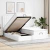 VidaXL Ottoman Bed Frame and Mattress Pure White 200x200cm Faux Leather, Bed Frame, Ottoman Bed Frame, Bed Frame 3314509