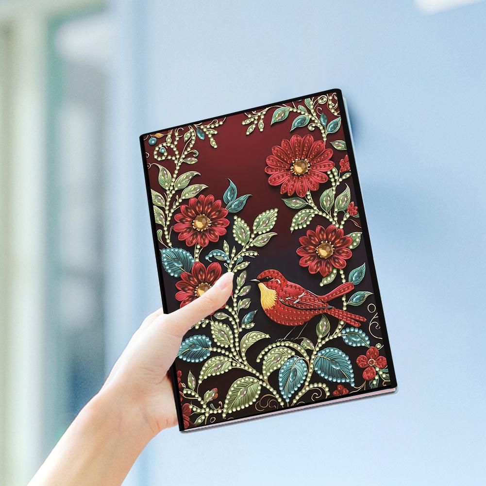 

Flower Bird Special Shaped Diamond Painting Journal Notebook for Adults United States