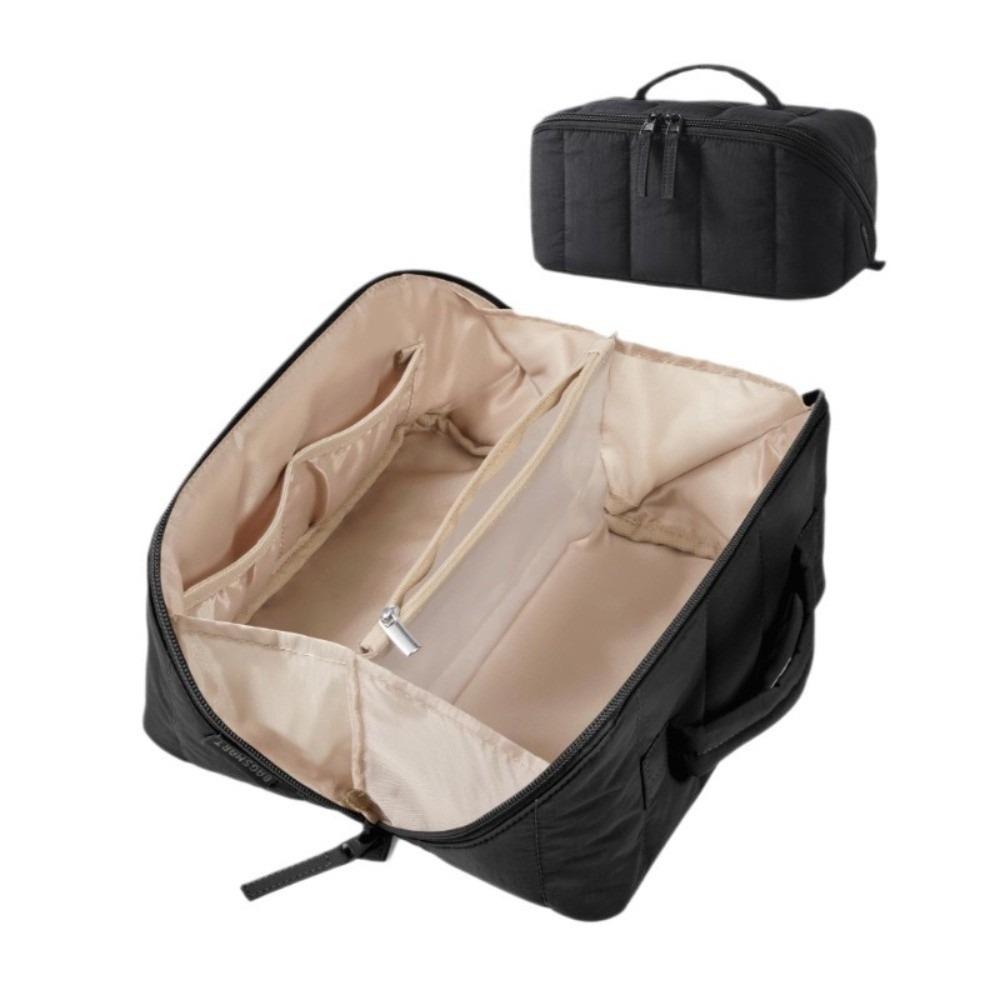 Water-resistant Toiletry Bag Open Flat Cosmetic Case Puffy Padded Makeup Bag Skincare Storage