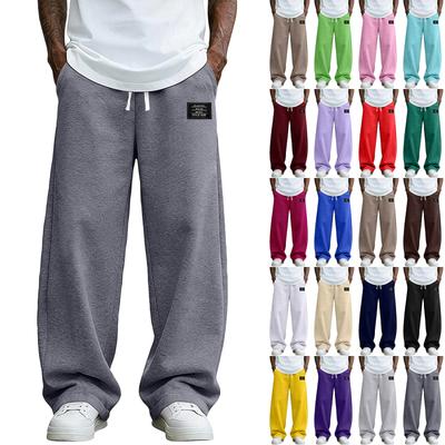 Men's Color Loose Wide Leg Sweatpants Men's Casual Fashion Sweatpants