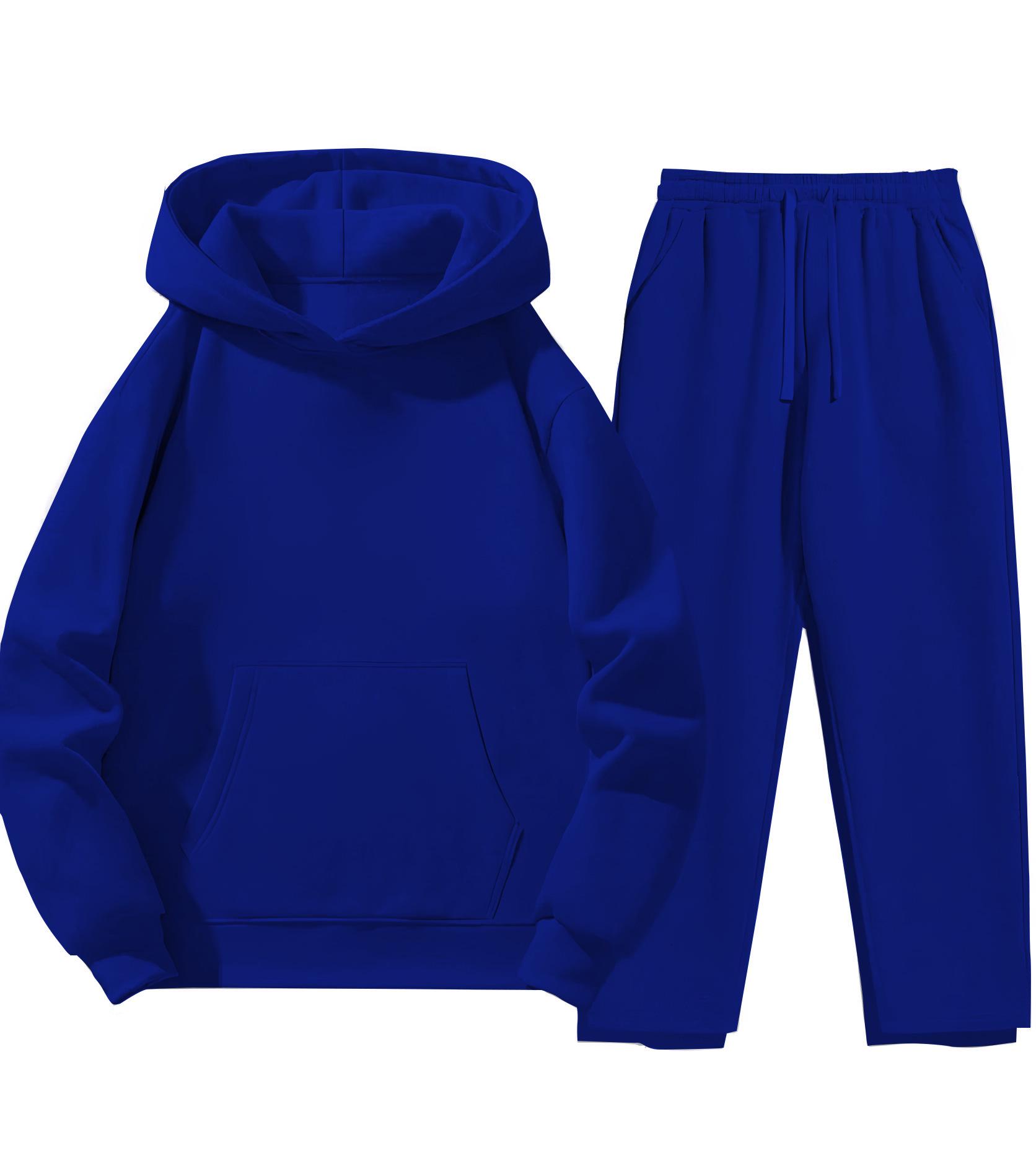 

2025 Men s Versatile Casual Fashion Hoodie Set with Customizable Pockets, Pictures, and Text. Large синій