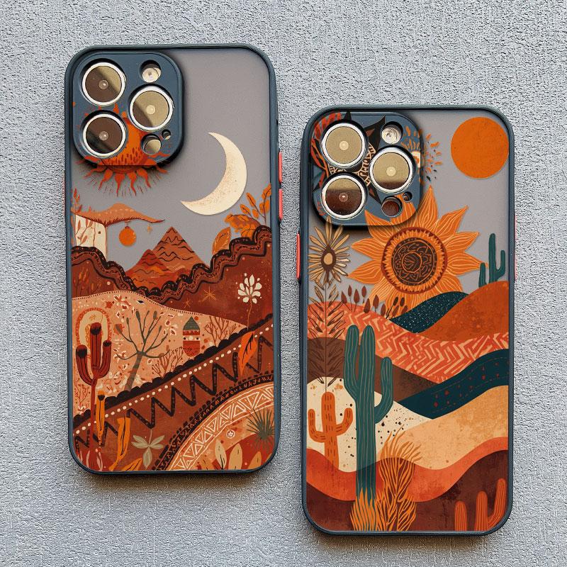 Mountain and Water Painting Phone Case For iPhone 11 12 Mini 13 Pro Max 17 16 Pro Max 14 15 Pro Max Plus Bumper Shockproof Cover