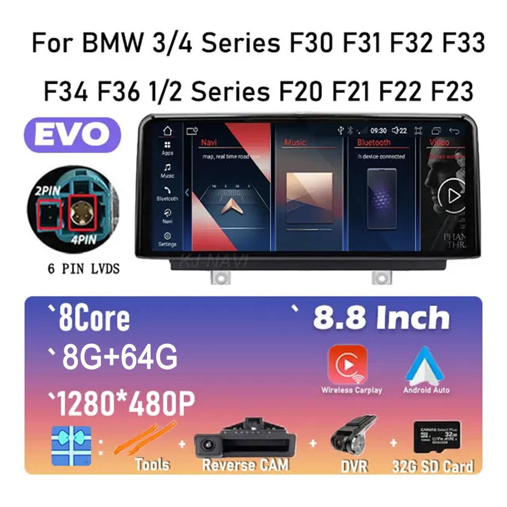 Car Video Player Radio GPS Navigation EVO System For BMW 3/4 Series F30 F31 F32 F33 F34 F36 1/2 Series F20 F21 F22 F23