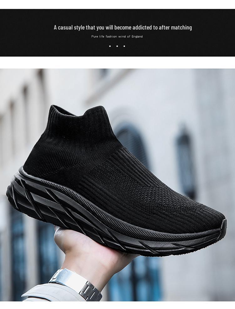 Scarpe casual tipo calzino da donna 2025 senza lacci, con rialzo e suola spessa