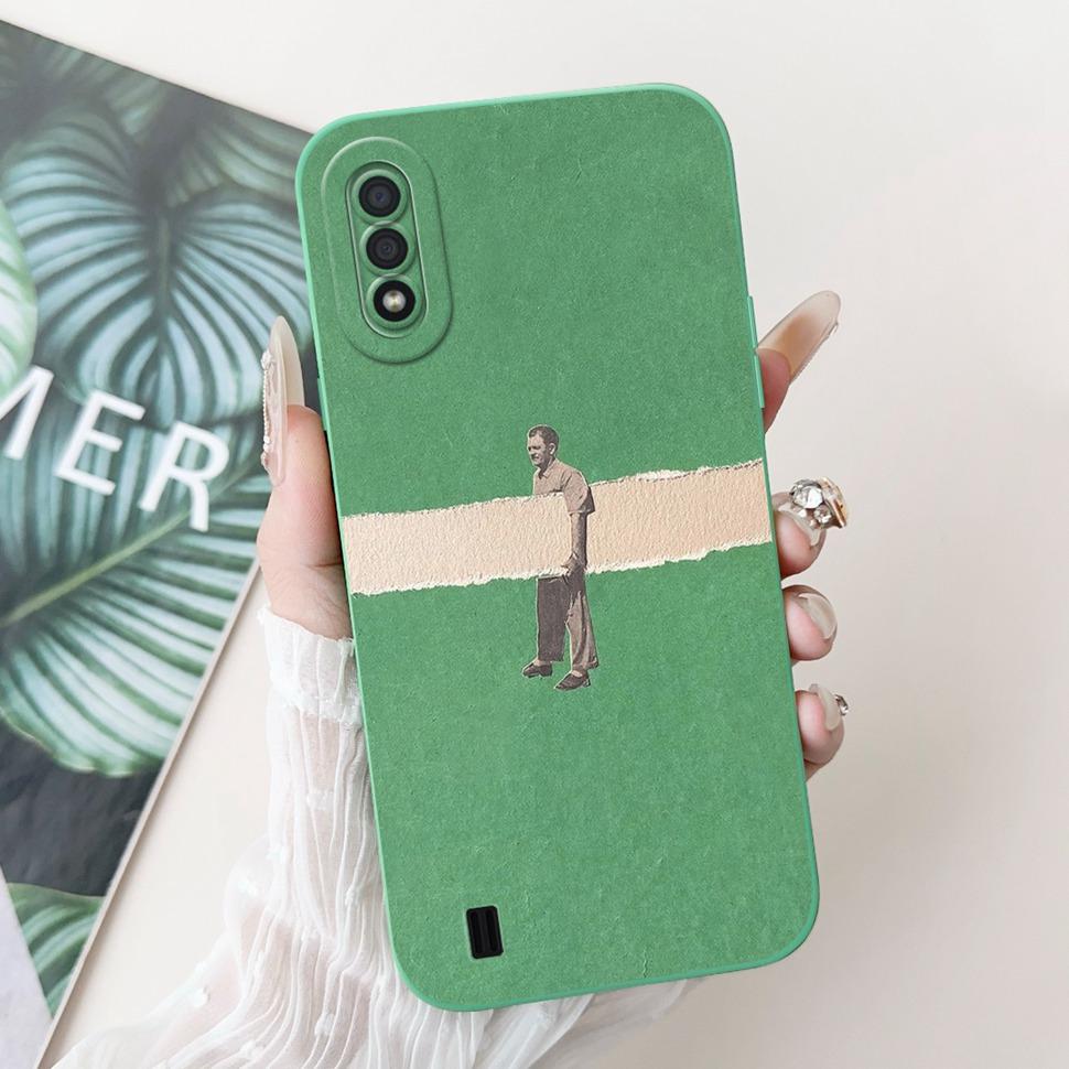 For Samsung Galaxy A01 Case Fashion Flower Painted Cover Soft TPU Matte Phone Case for Samsung A01 GalaxyA01 SM-A015F TPU