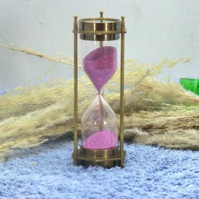 17.78 Cm Brass Sand Timer, Hourglass with Magnetic Compass On Both Ends, Best For Mother's Day Gift, Christmas Gift