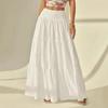 Gonna Lunga da Donna a Strati Vita Elastica Casual Monocolore Linea ad A Faldas Mujer Streetwear per le Feste Jupes Lunghe