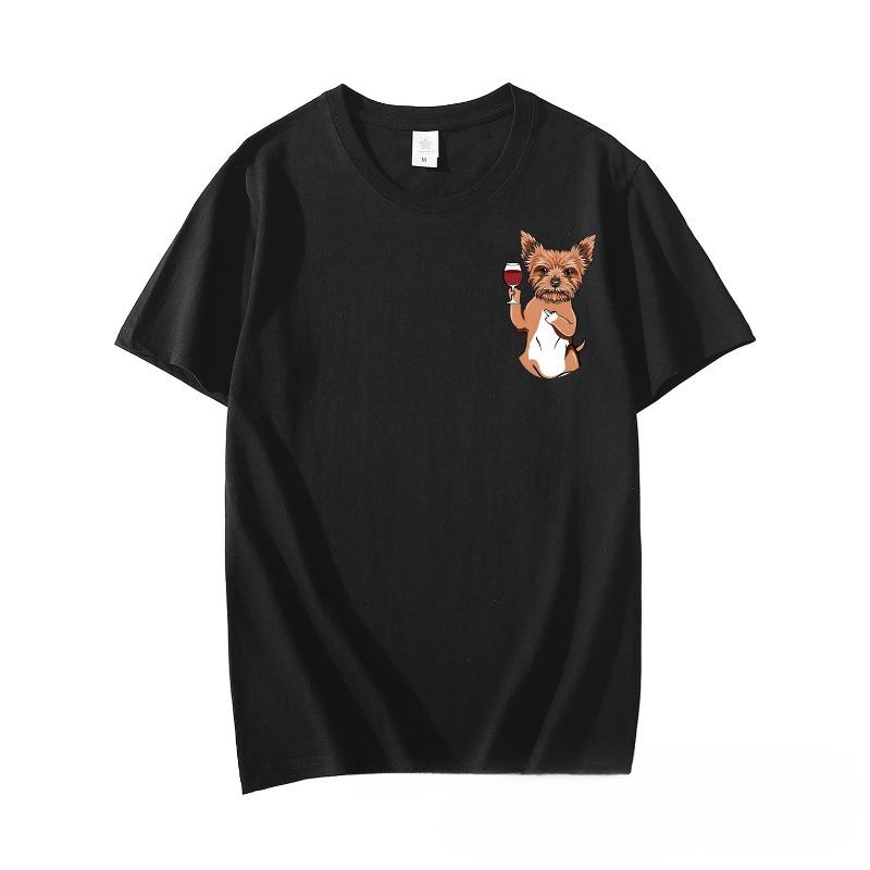 

Летние впитывающие пот дышащие футболки большого размера, свободные, разноцветные, женские, с коротким рукавом, с принтом котенка, хлопковые, с коротким рукавом и круглым вырезом, детские, унисекс S чёрный