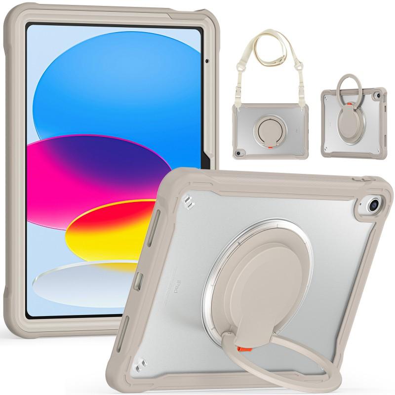 Rotating Stand Case IPad Pro 12.9 Inch With Wrist Strap Full Coverage Shockproof PC Shell Matte Finish