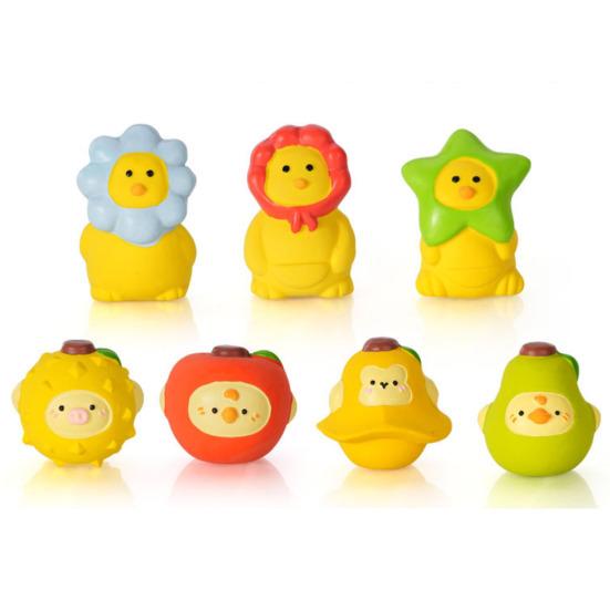 Fruit Animal Dog Chew Toy Bite Resistant Boredom Relief Squeaky Interactive Latex Toy Small Medium Large Dogs Teething Cleaning Toy