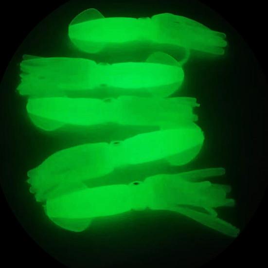 5Pcs Squid Soft Baits Fishing Lures Realistic Looking Natural Swimming Posture Luminous Effect Artificial Soft Fishing Lures
