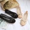 Hollow Mesh Beanie Shoes Bow Flats Work Shoes Ballet Shoes