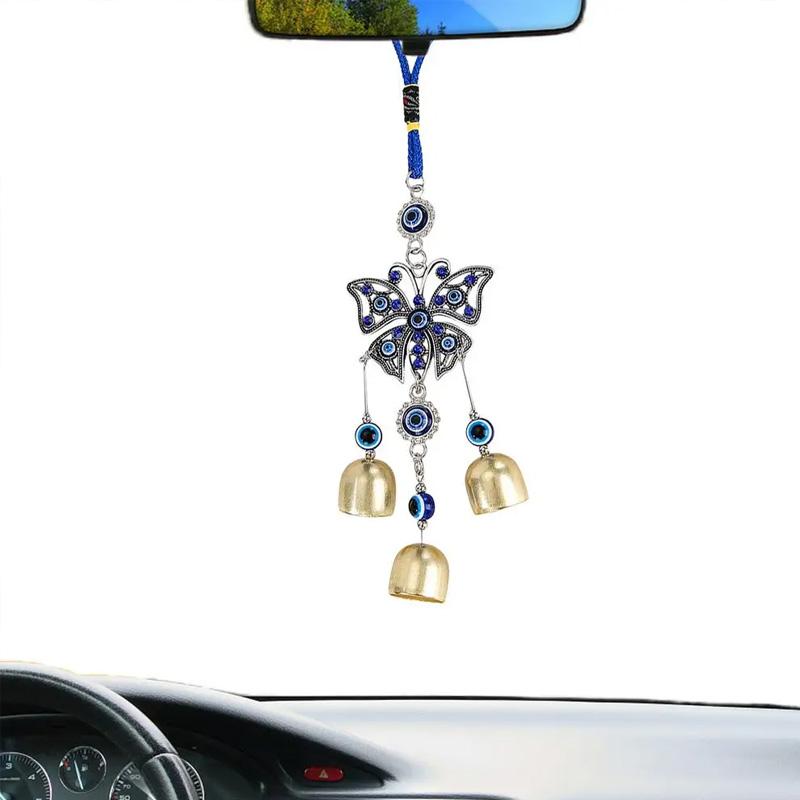 1PC blue tassel hanging decorative pendant wall mounted decorative wind chime car pendant