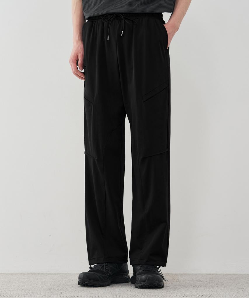 DRAW FIT [Fashion Planet X Drawfit] Cooling Relaxed String Pants [Black]