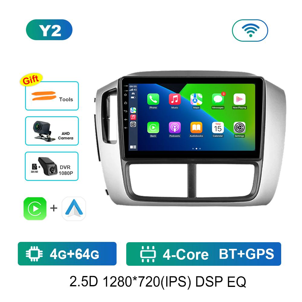 For Honda Pilot 1 2005 - 2008 IPS Screen 9'' Car Radio Multimedia Player Carplay Android System 4G Bluetooth WiFi GPS Navigation
