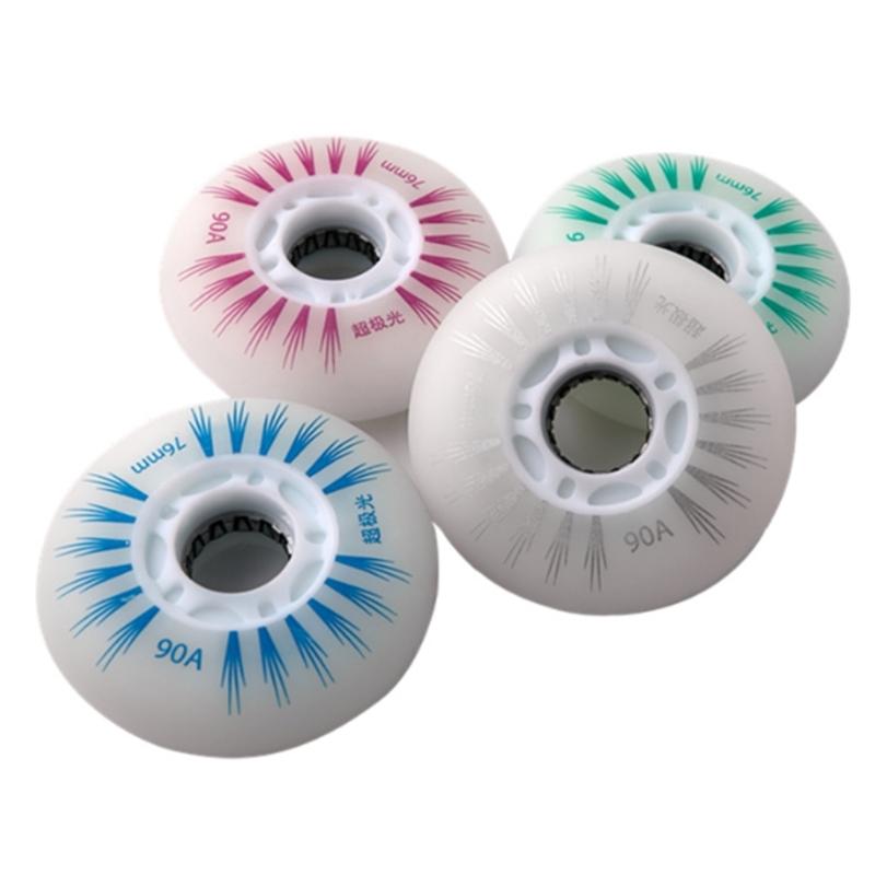 4 Pezzi Ruote Luminose Lampeggianti per Pattini in Linea Ruota LED Ruota da Pattinaggio Ruote per Pattini a Rotelle in Linea per Pattinare