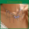 Dragonfly Pendant Necklace With Multilayer Tassels For Women Summer Fashion