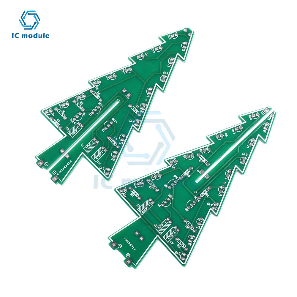 Christmas Tree DIY Soldering Kit - 36 LED Flashing PCB with USB Cable Fun Electronics Project Gift for Beginners