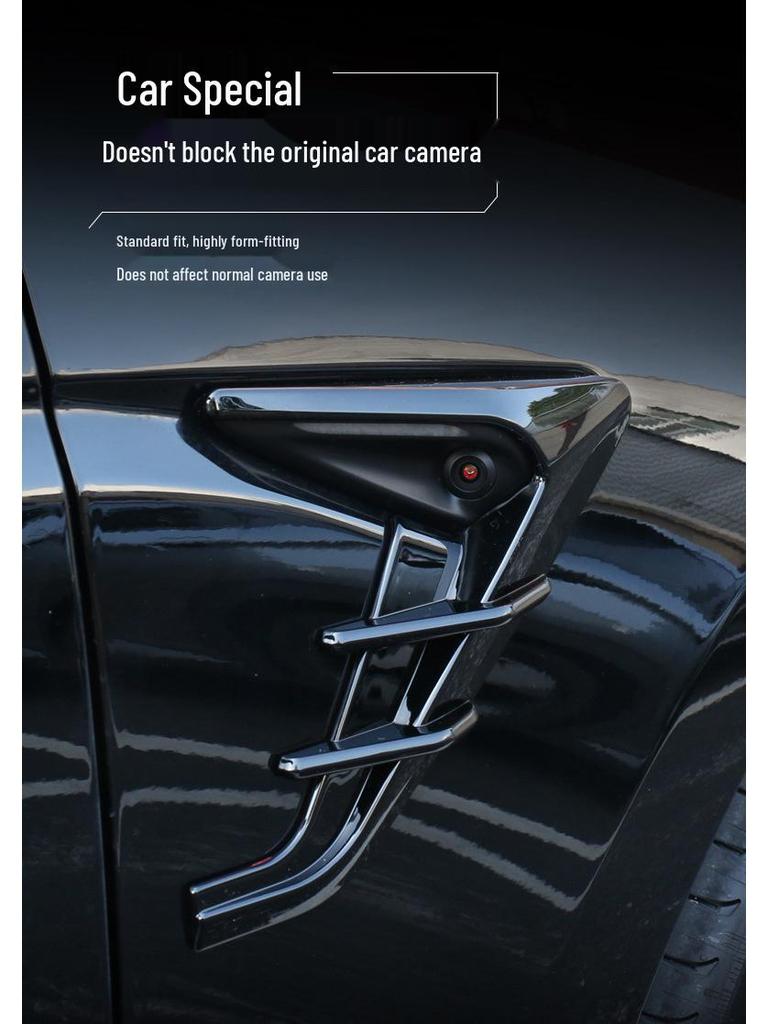 Tesla Model 3/Y Fender Camera Cover and Side Emblem Sticker.