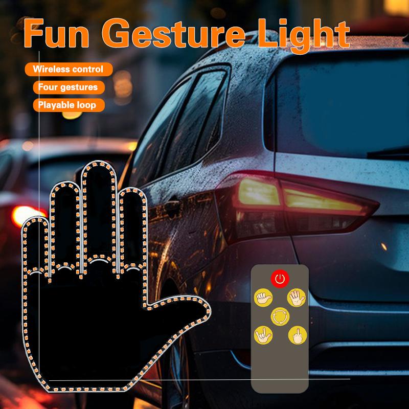 176LEDs Hand Gesture Light with Remote Control Road Rage Signs Gesture Light LED Car Parking Warning Taillights Emergency Lamp