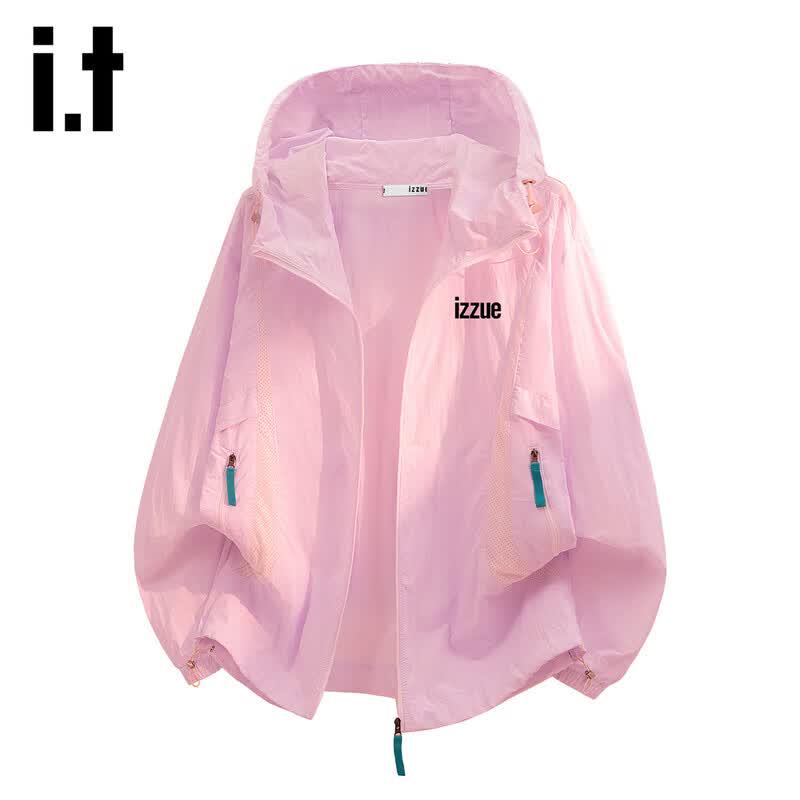 Izzue It Men's UPF50+ Ice Silk Quick-Dry Hooded Sun Protection Jacket