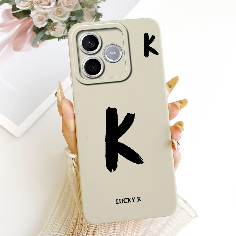 For Honor 600 Lite 5G Honor600 Lucky Initial Letter Phone Case For Honor 600 600Lite Soft Silicone Shockproof Cases Bumpers
