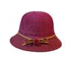 Hat Women's Autumn and Winter Korean Style Versatile Bow Fisherman Hat Japanese Plush Dome Hat British Retro Small Top Hat