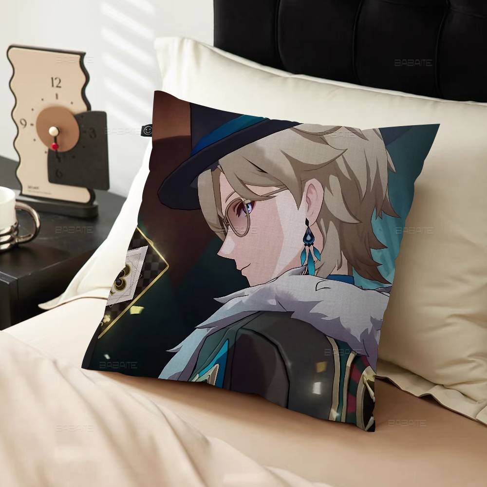 Game Honkai Star Rail Aventurine Pillow Cushion Cover Pillowcase Living Room Sofa Home Decor Customized