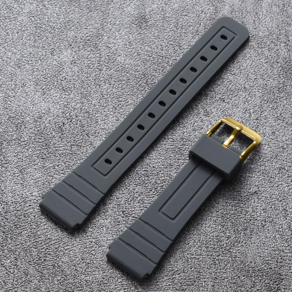 

18 мм м який силіконовий ремінець для Casio F-91W F84 W800H SGW400 F105/108 A158/159/168AE1200/1300 Водонепроникні гумові спортивні ремінці для годинника 18mm