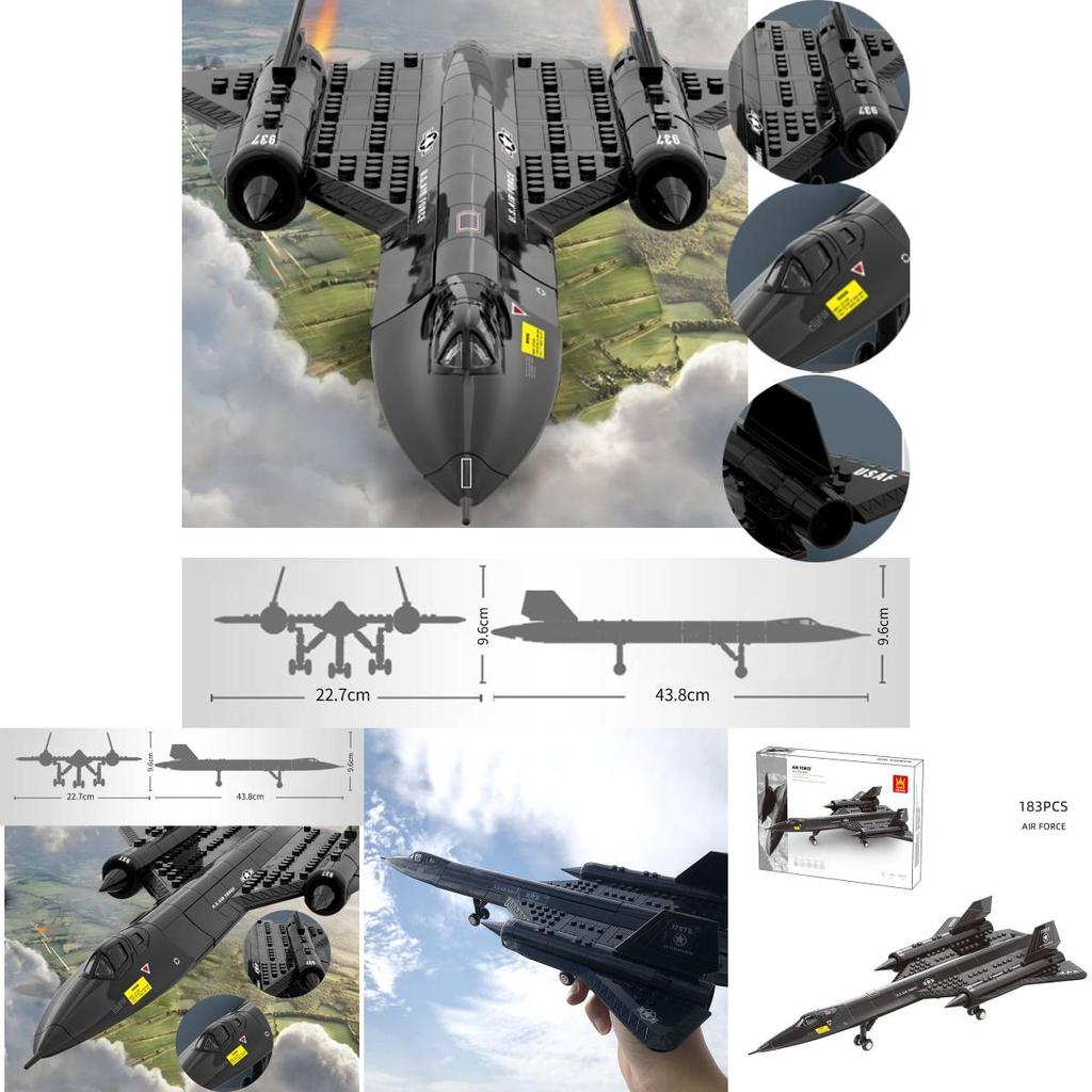 Sr-71 Blackbird Military Spy Plane Building Toy For Kids