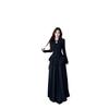 Black new Chinese cheongsam long-sleeved dress women's early autumn high-end temperament waist birthday dress long skirt
