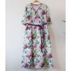 Johnature Woman Spring Fashion Niche V-Neck Casual Retro Dress Half Sleeve Print Chinese Style Vintage Dress