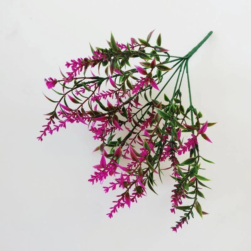 Lifelike Artificial Lavender Fake Flower Safe BPA-free Plastic Faux Plant 34cm 1Pcs for Wedding Home Coffee Table Decor