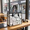 Fashion Crack Pattern Tote Bag Casual Large Capacity Daily Shoulder Bag Lightweight Portable Versatile Shopping Handbag
