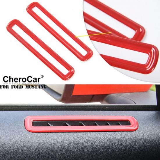 

Interior Door Air Condition Vent Frame Trim Cover Ring For Ford Mustang 15+ Red