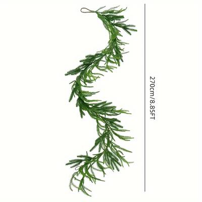 Lifelike 9ft Artificial Pine Branch Garland - Perfect for Staircase & Indoor/Outdoor Christmas Mantle Decor