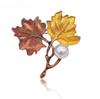 1Pc French Retro Maple Leaf Brooch Exquisite Creative Ginkgo Pin Romantic Fashion Jewelry Accessories Clothing Gifts Souvenirs