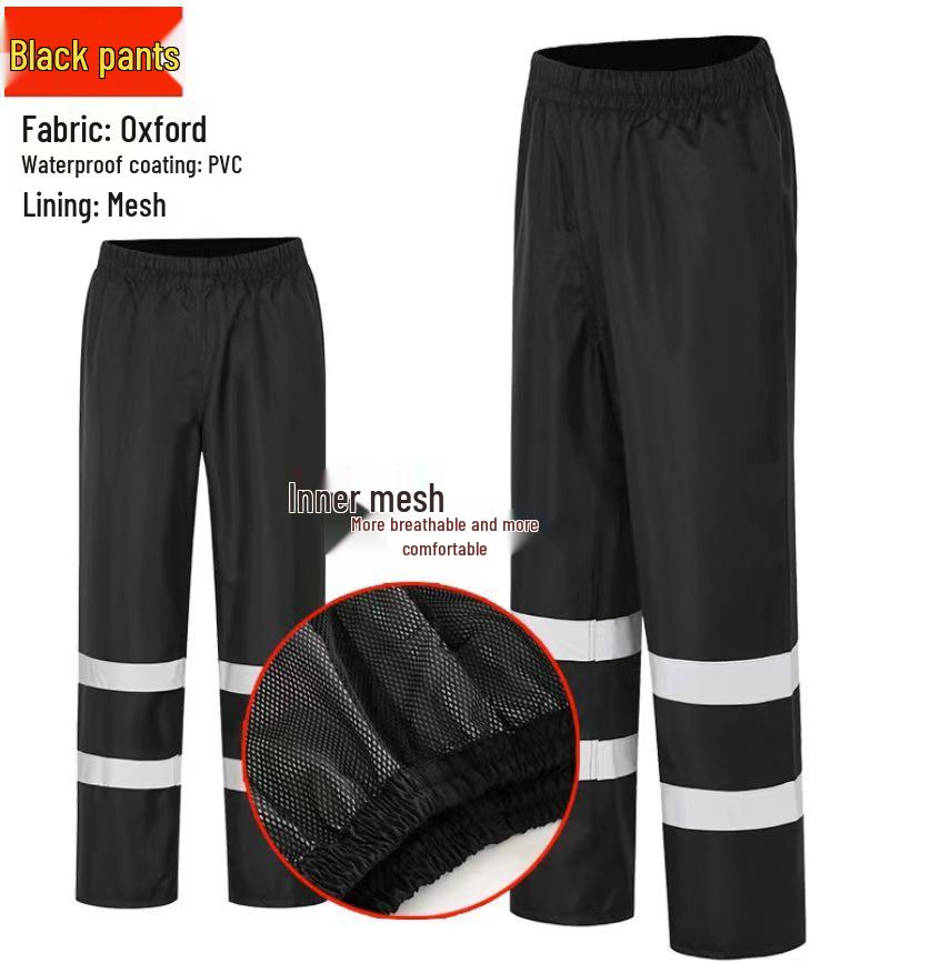 Herren- und Damen-Neongrün Reflektierend Wasserdicht Fahrrad-Regenmantel und Hose Set