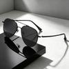 New Classic Frog-Eye Metal Double-Bridge Sunglasses Stylish Anti-UV Sun Glasses Outdoor Fishing and Driving Shades UV400