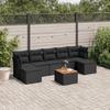 VidaXL Garden Lounge Set with Cushions 8 Pcs, Patio Sofas, Patio Furniture Set, Outdoor Furniture, Black 3256104