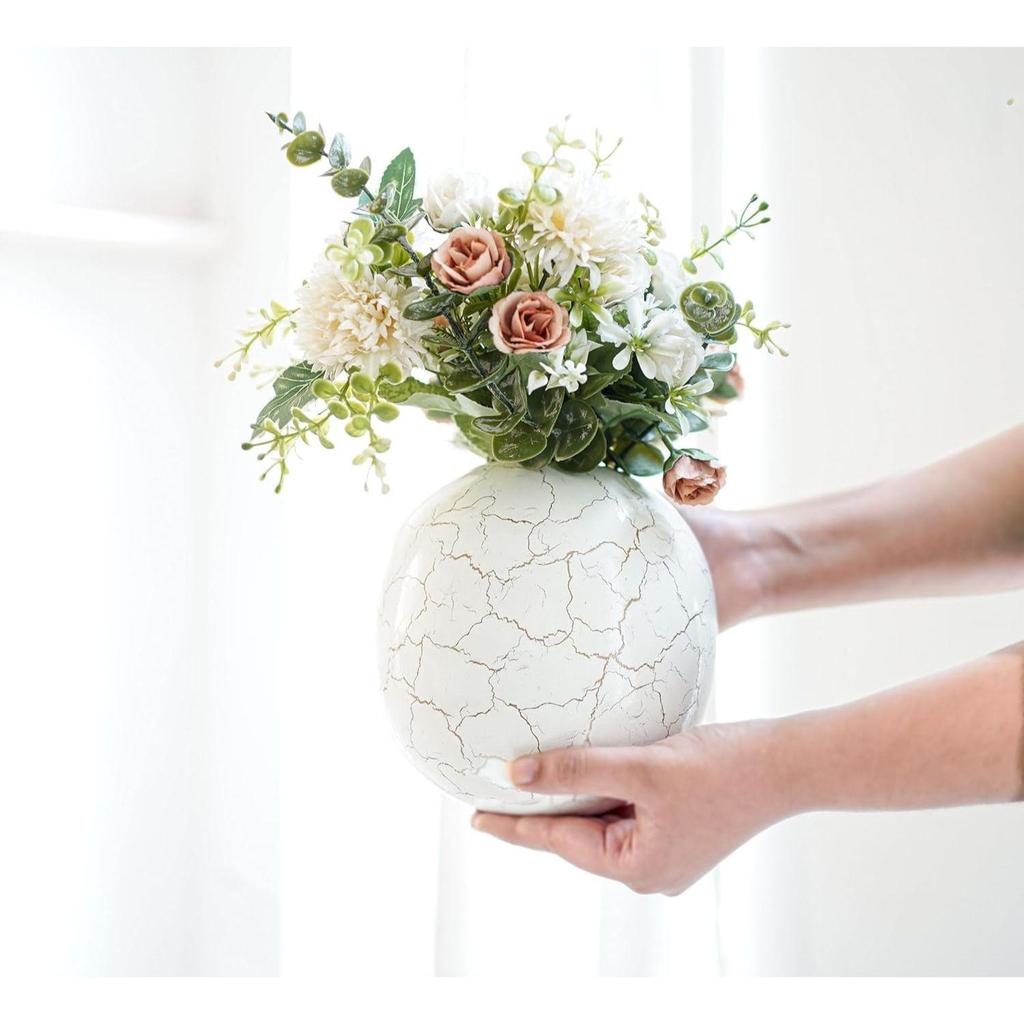 Metallkugelvase für Heimdeko|Runder Blumentopf für Schlafzimmer Wohnzimmer Büro Hochzeit|Blumenarrangement für Geburtstag Jubiläum Festival|