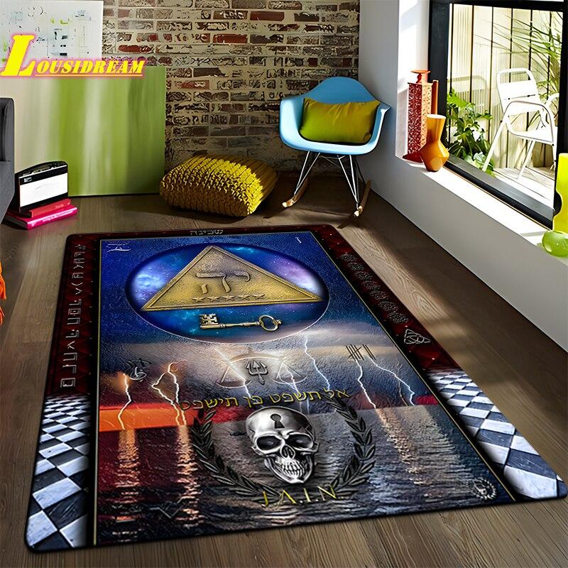 Freemason Illuminati Fashion Print Rug Home Decor Rug Anti-Slip Rug Living Room Bedroom Kitchen Bathroom Balcony Floor Mats