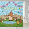 Lustiger Capybara Duschvorhang Wasserdicht Polyesterstoff Schöne Natur Tierwelt Badezimmervorhang Japanischer Stil Badezimmer Dekor