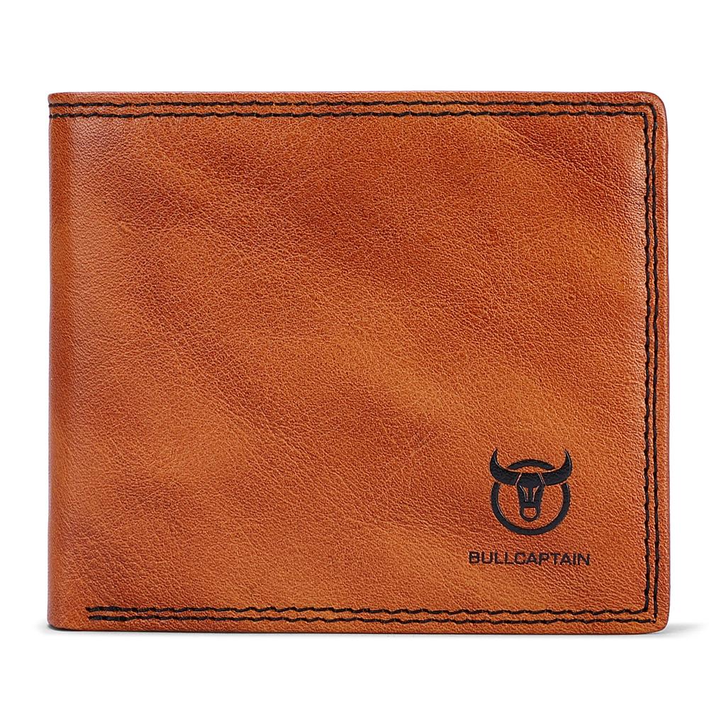 Men Leather Bifold Wallet with Flip Pocket Card Holder Wallet Purse